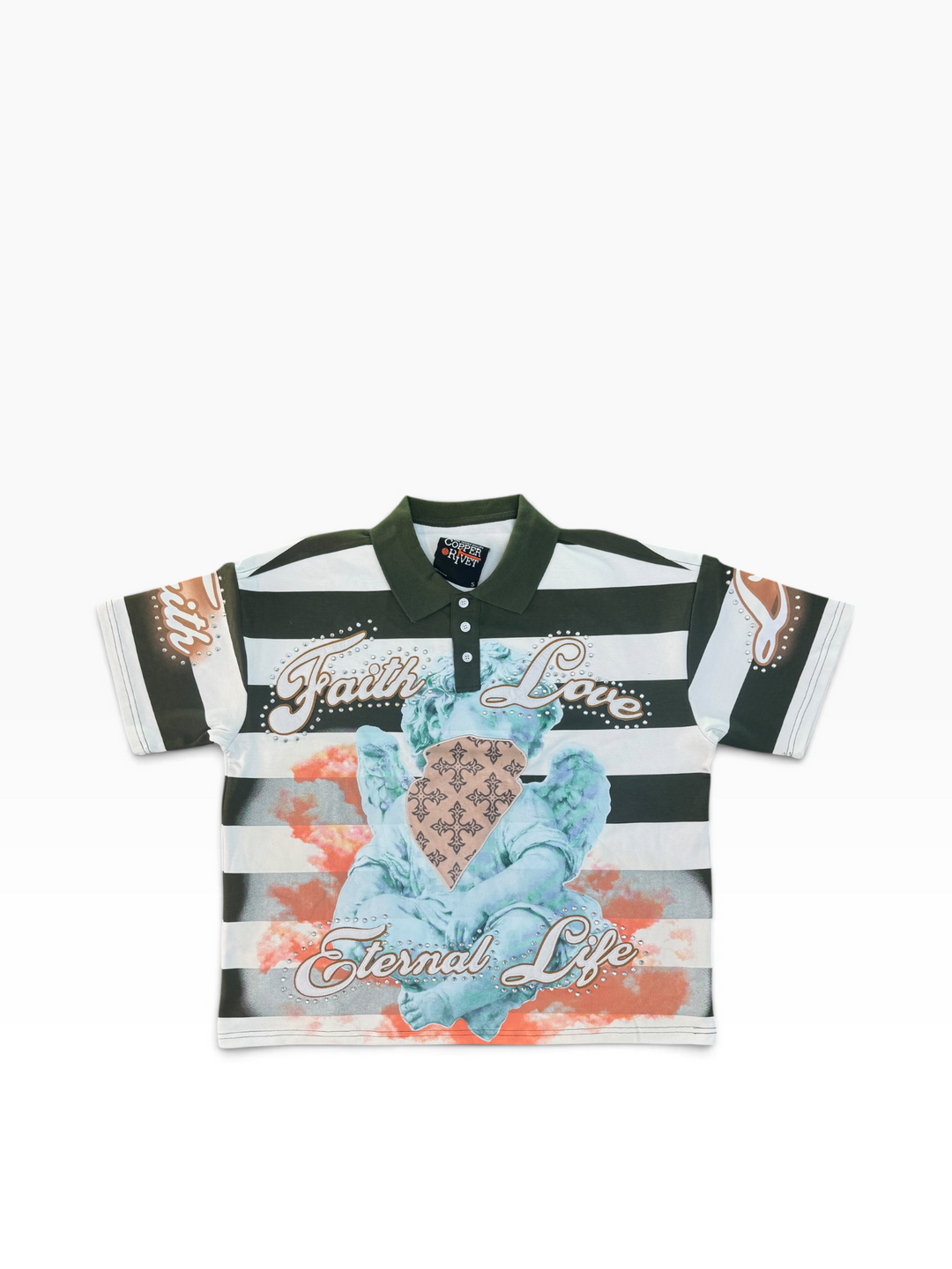Button Down Faith Love Polo Tee