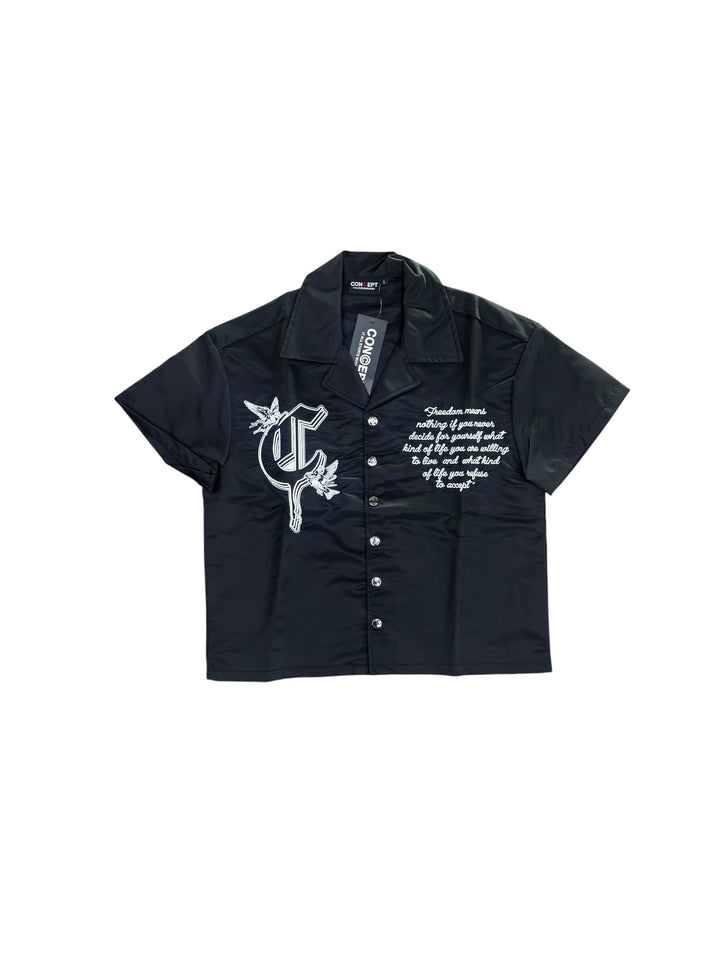 Freedom Nylon Button Down - Black