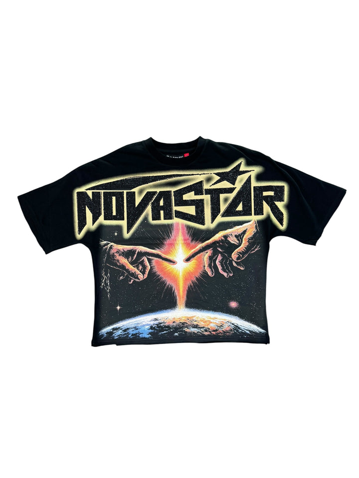 Nova Star Crop Fitted Tee - Black