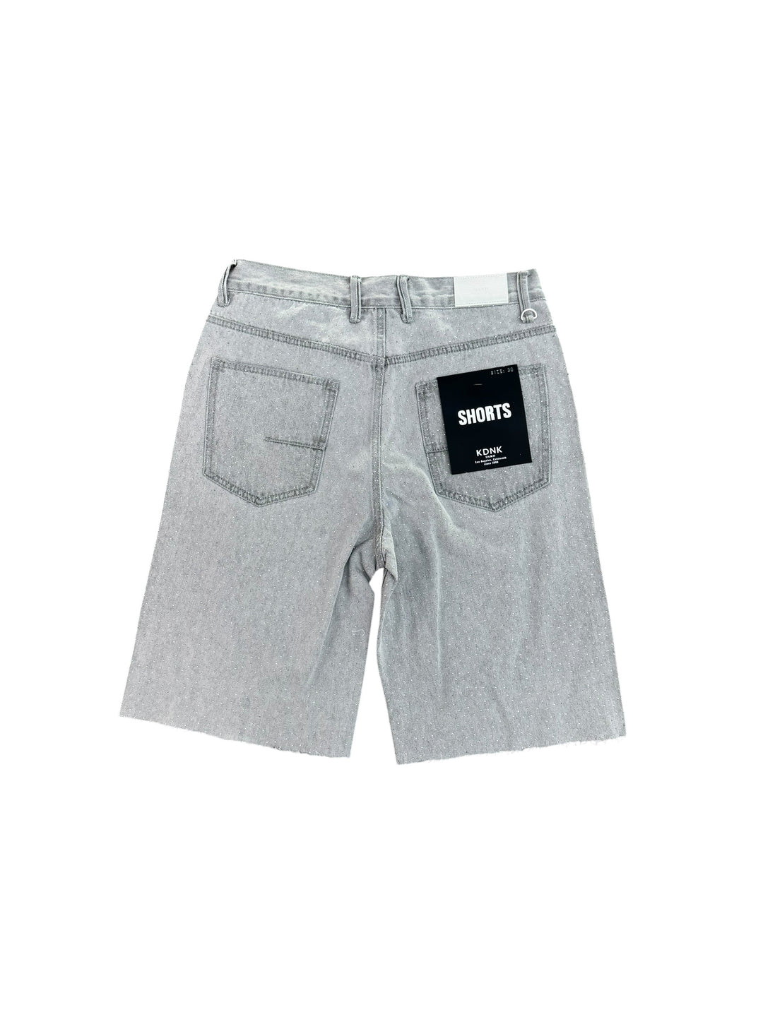 Rhinestone Jorts - Light Grey