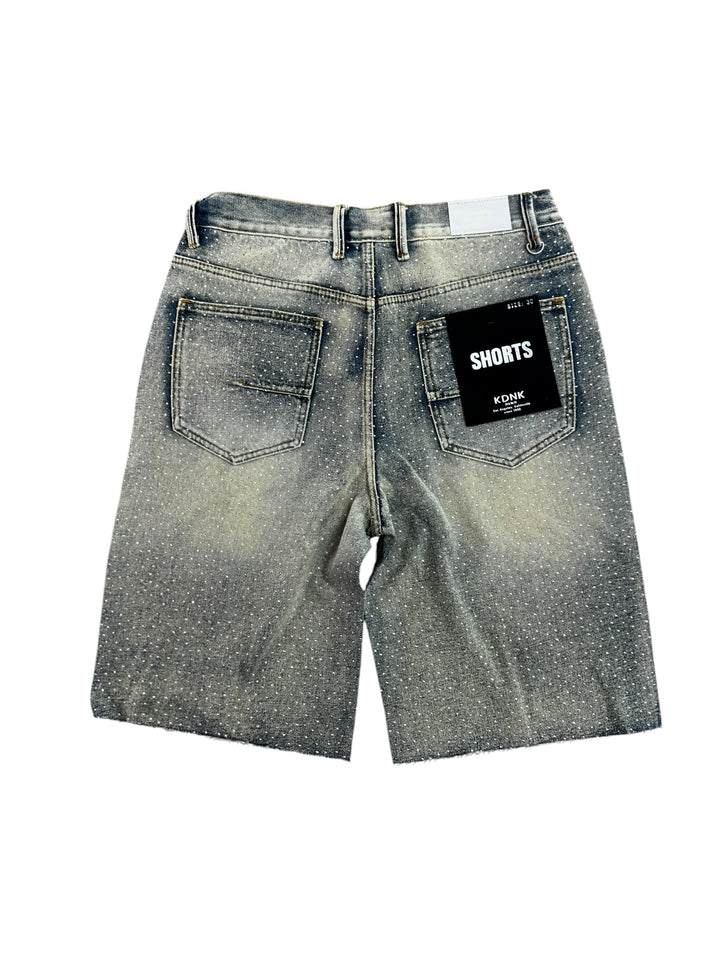 Rhinestone Jorts - Vintage Blue