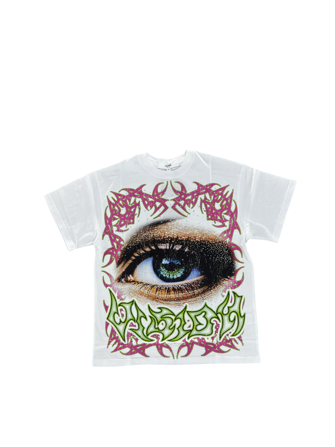 Eye Rhinestone Graphic Tee - White