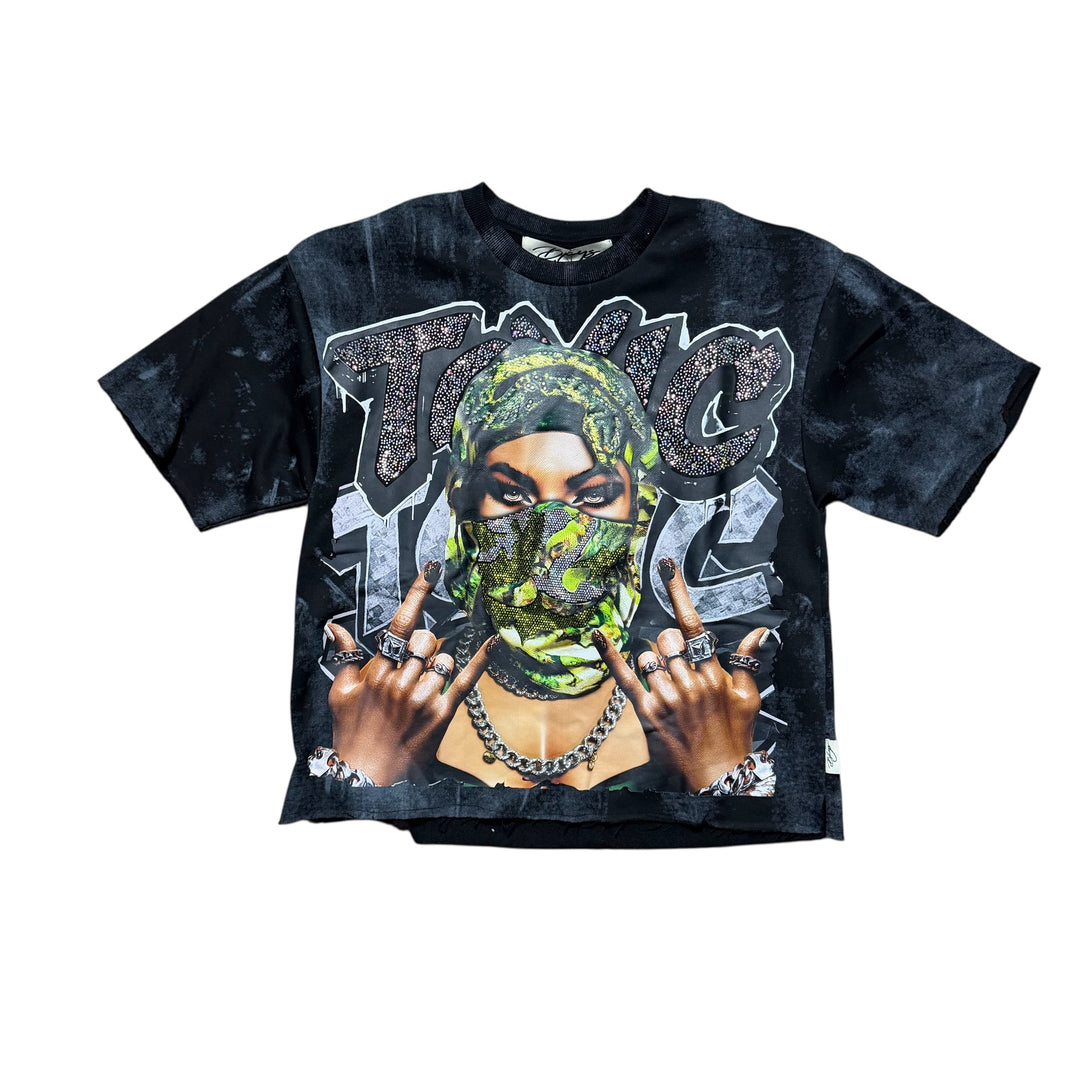 Toxic Cropped Tee - Black