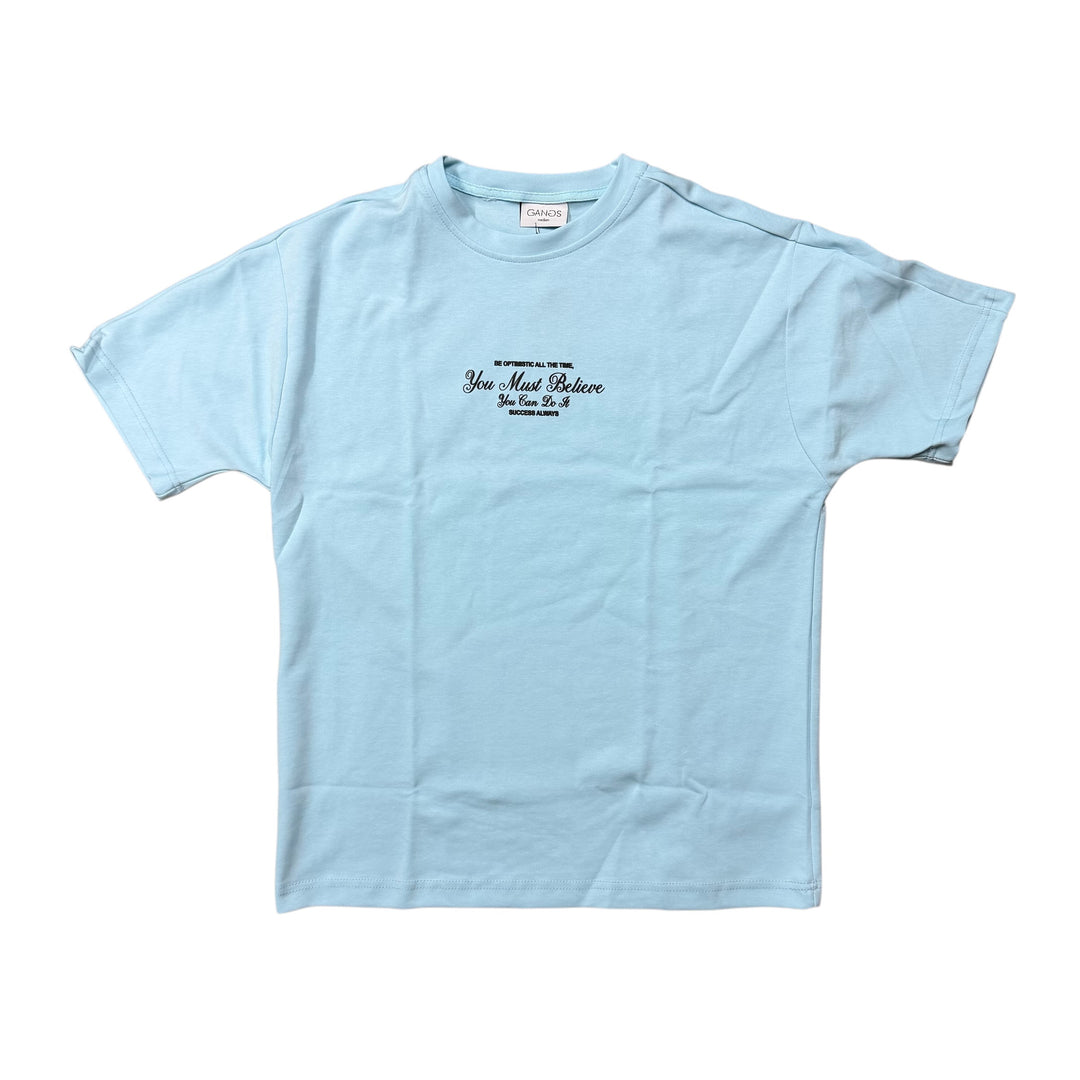You Must Believe Graphic Tee - Baby Blue