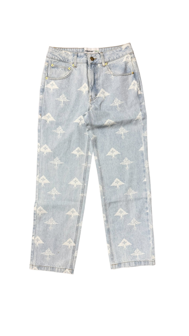 Cross Triangle Baggy Jeans - Blue