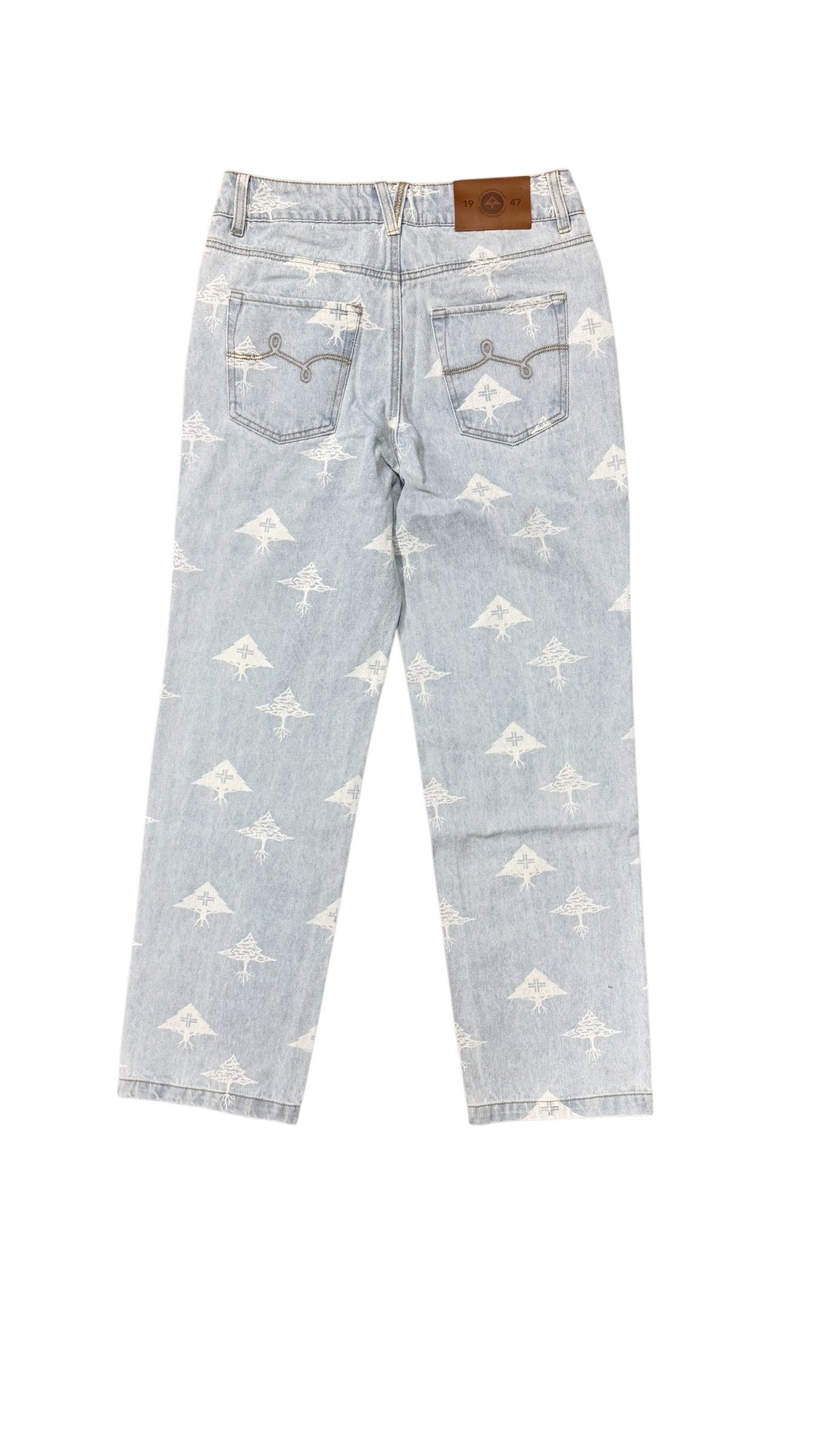 Cross Triangle Baggy Jeans - Blue
