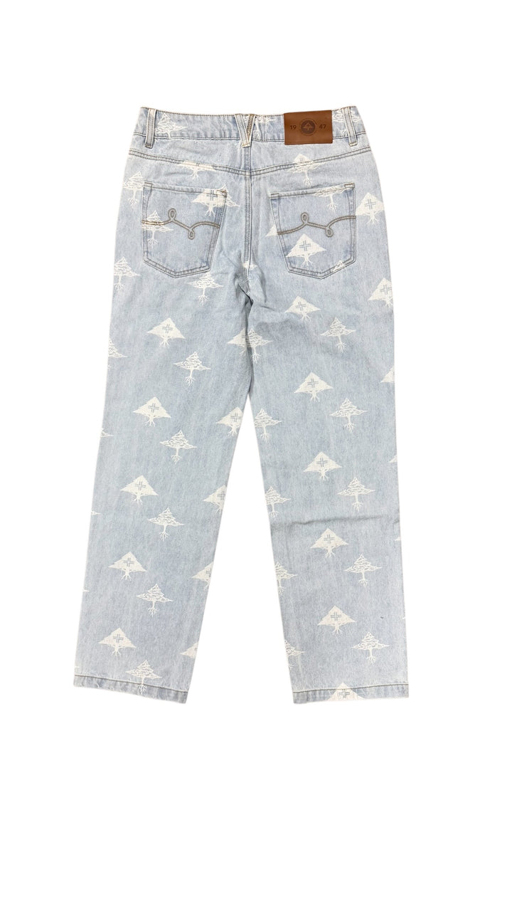 Cross Triangle Baggy Jeans - Blue