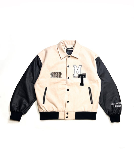 Cold Tone Bomber Jacket - Brown