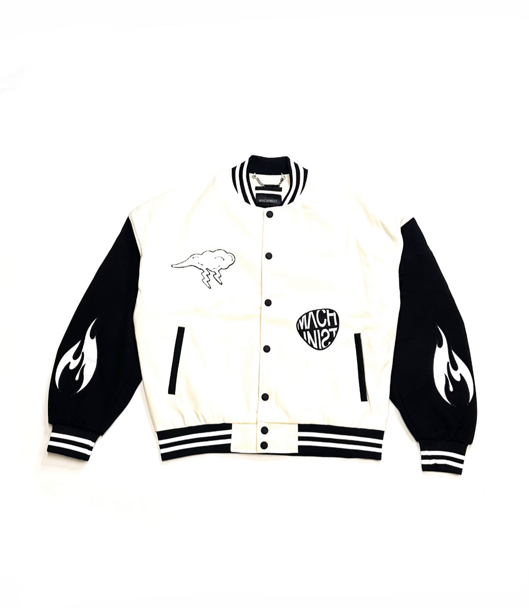 Cold Tone Bomber Jacket - Cream