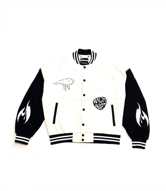 Cold Tone Bomber Jacket - Cream
