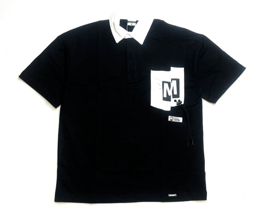 Two-Tone Polo Tee - Black