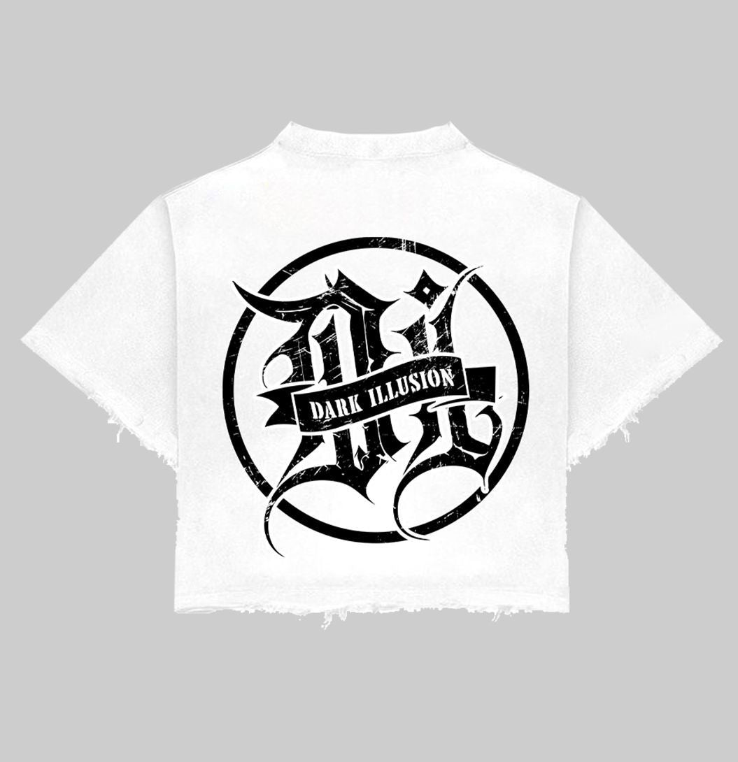 Illusions Eye Cropped Tee - White