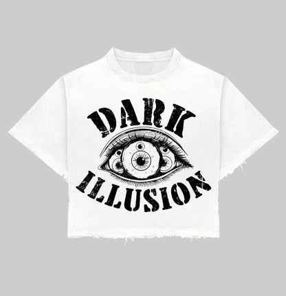 Illusions Eye Cropped Tee - White