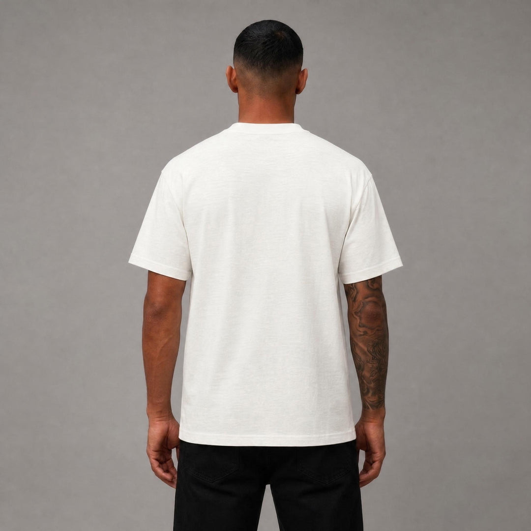 Jacquard Label Tee - Ecru
