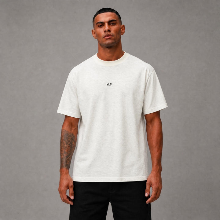 Jacquard Label Tee - Ecru