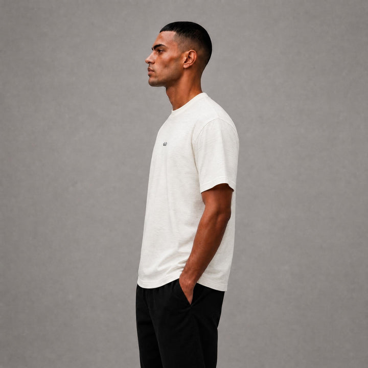 Jacquard Label Tee - Ecru
