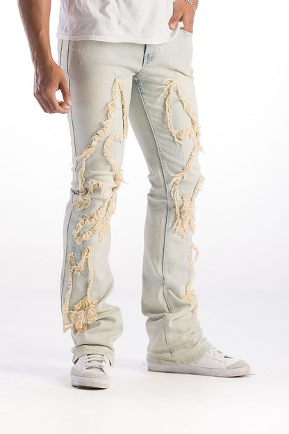 Premium Stack Jeans - Ice Flame