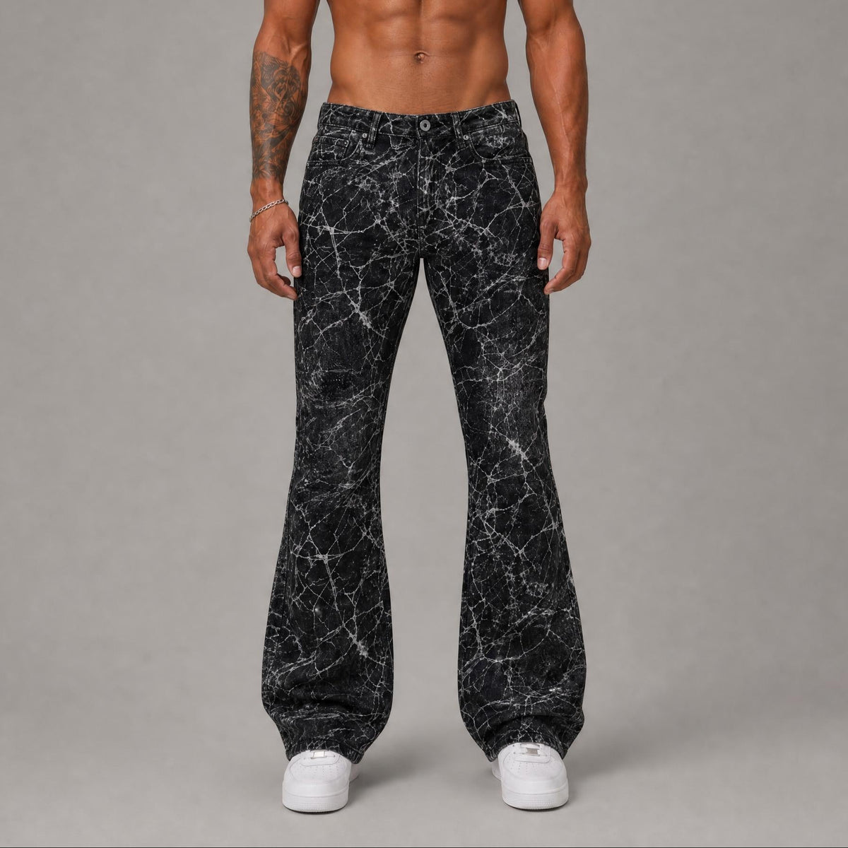 KDNK Grayish Skinny Flare Denim