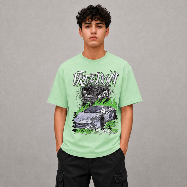 Kids Freedom Graphic Tee - Mint
