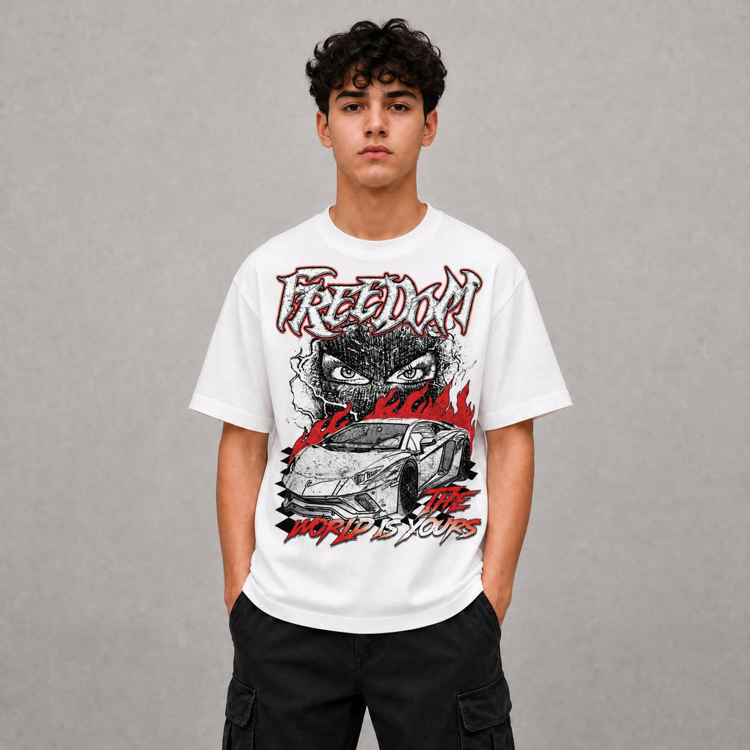 Kids Freedom Graphic Tee - White