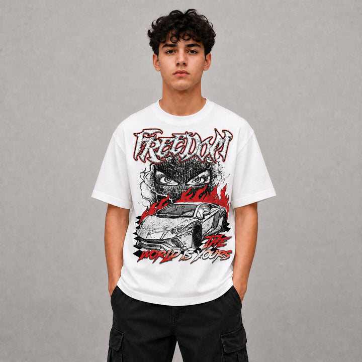 Kids Freedom Graphic Tee - White
