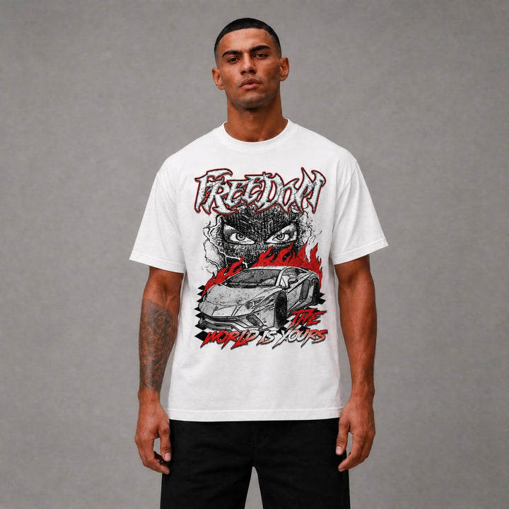 Kids Freedom Graphic Tee - White