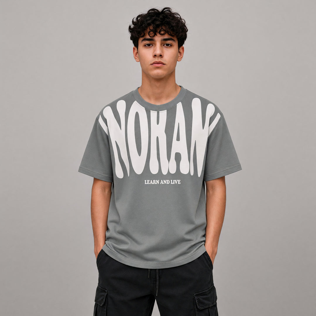 Kids Learn And Live Graphic Tee - Grey