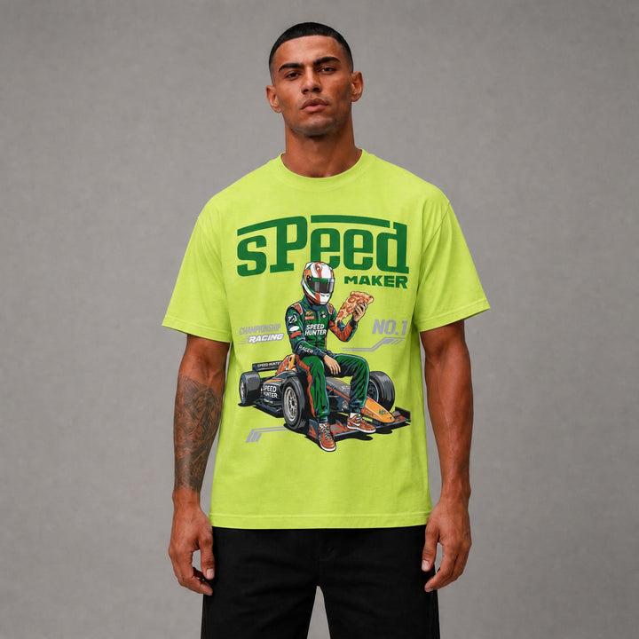 Kids Speed Graphic Tee - Neon Green