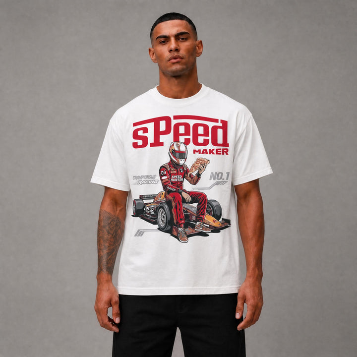 Kids Speed Graphic Tee - White