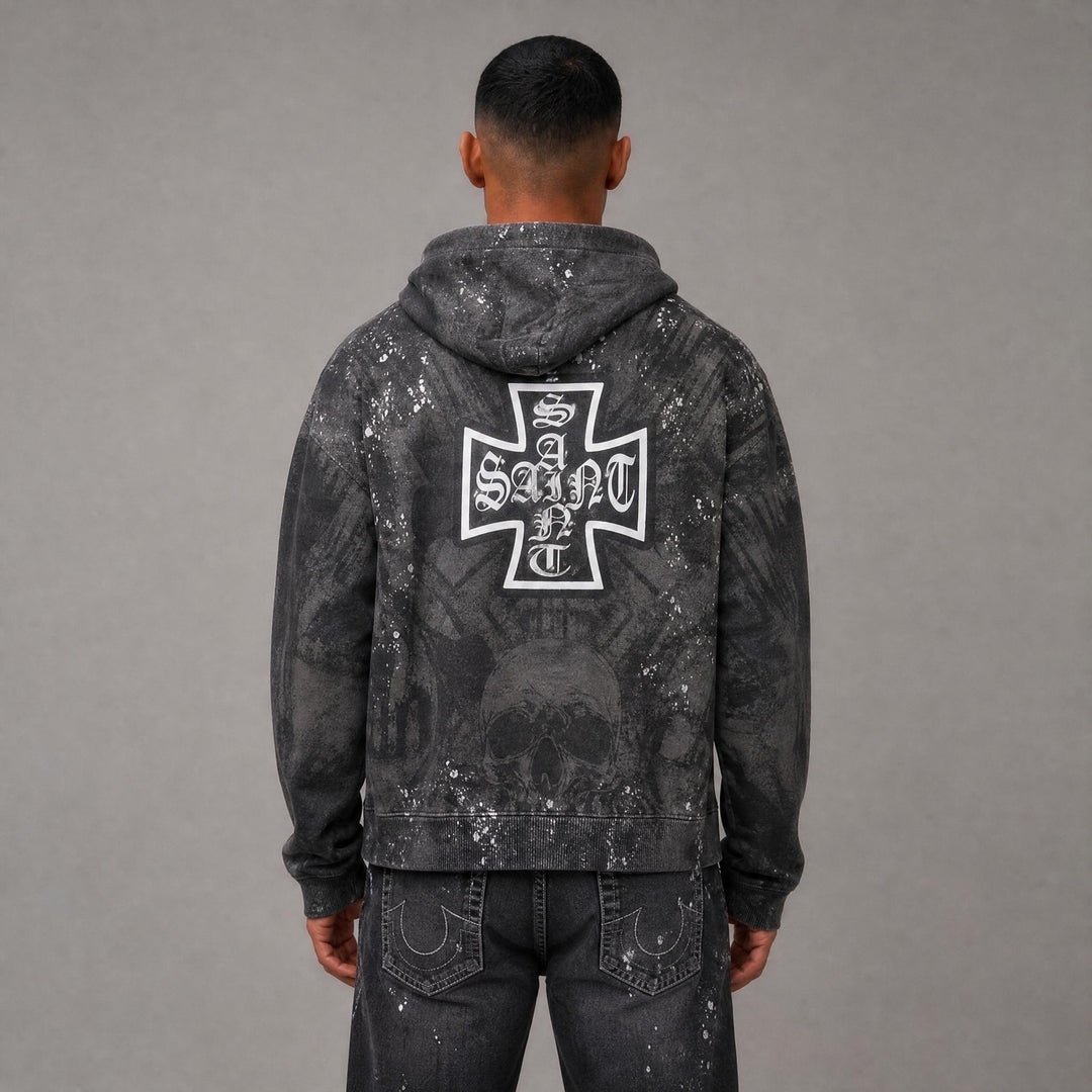 Legends Street Cropped Hoodie - Grey
