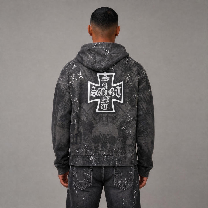 Legends Street Cropped Hoodie - Grey