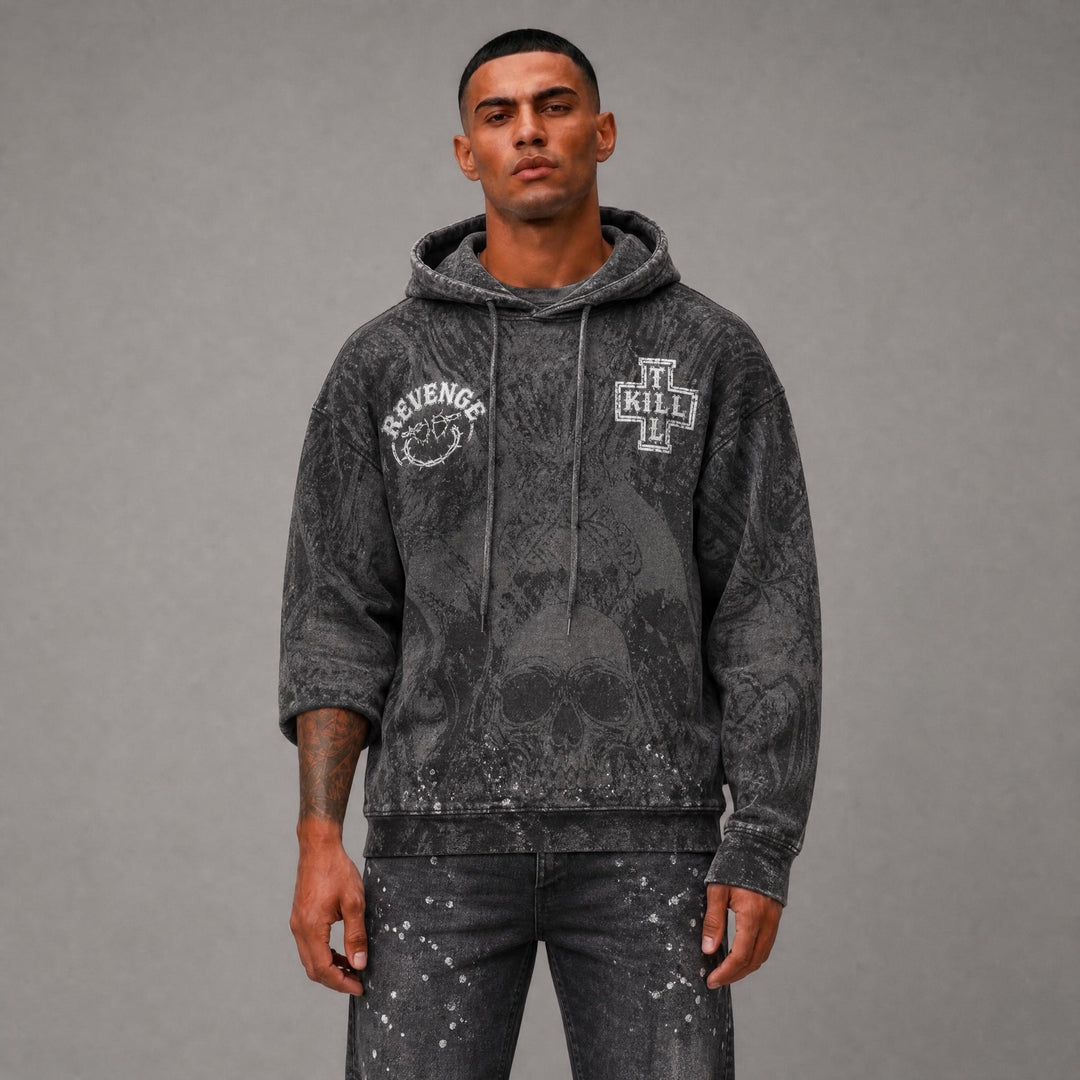 Legends Street Cropped Hoodie - Grey