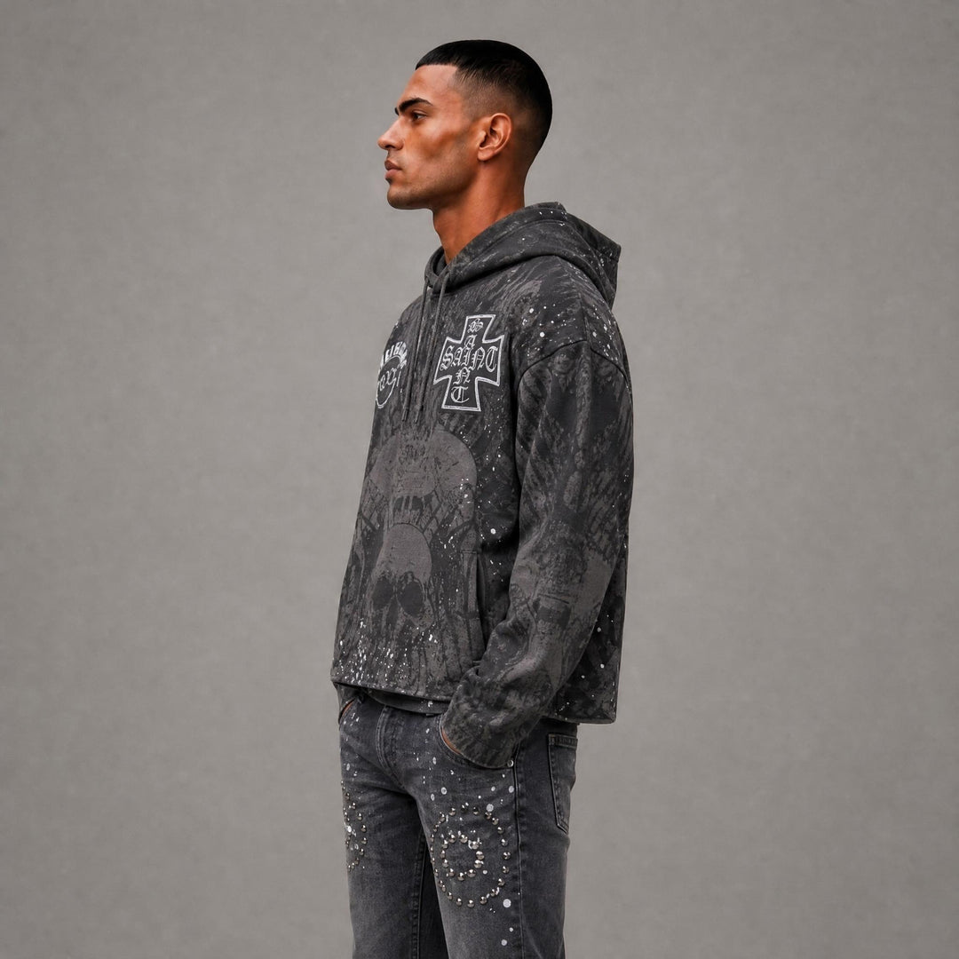 Legends Street Cropped Hoodie - Grey