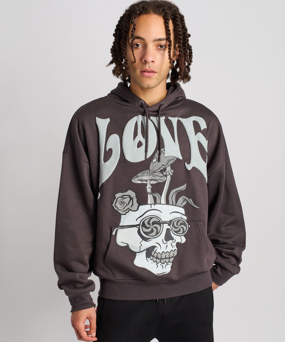 Love Hate Hoodie - Dark Gray