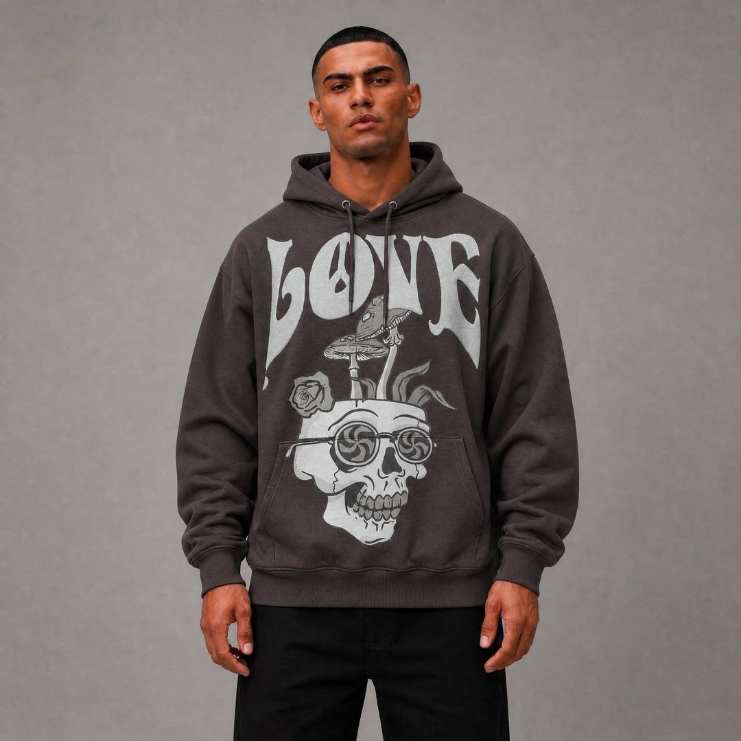 Love Hate Hoodie - Dark Gray