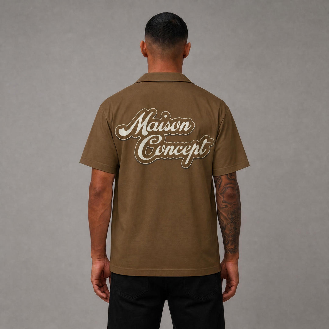 Maison Cropped Button Up - Brown