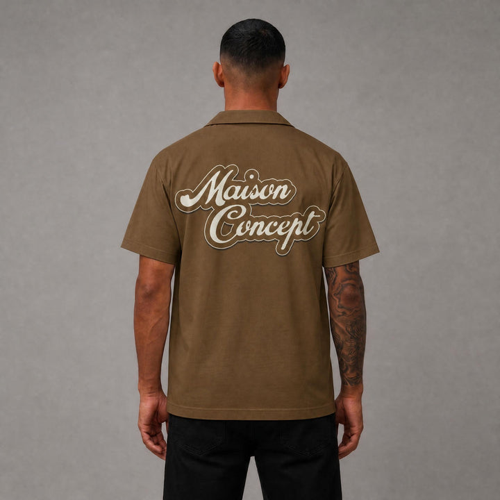 Maison Cropped Button Up - Brown