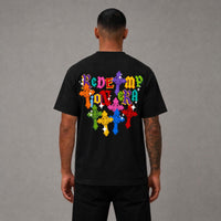 Multi Colorway Cropped Tee - Black