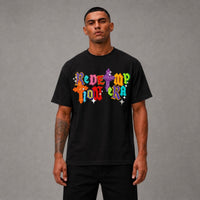Multi Colorway Cropped Tee - Black