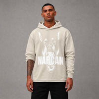 Narcan Cropped Hoodie - Oatmeal