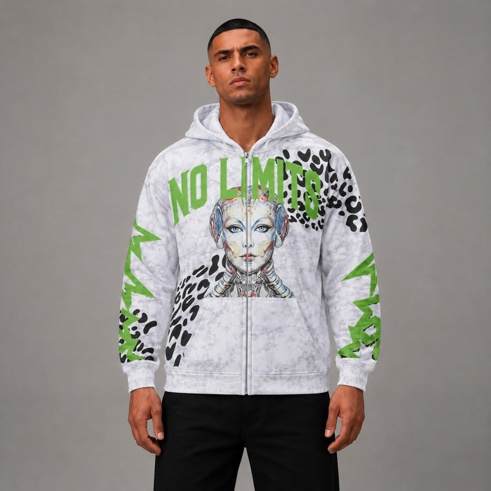 No Limits Zip Up Hoodie - Men's Graphic Streetwear Hoodie