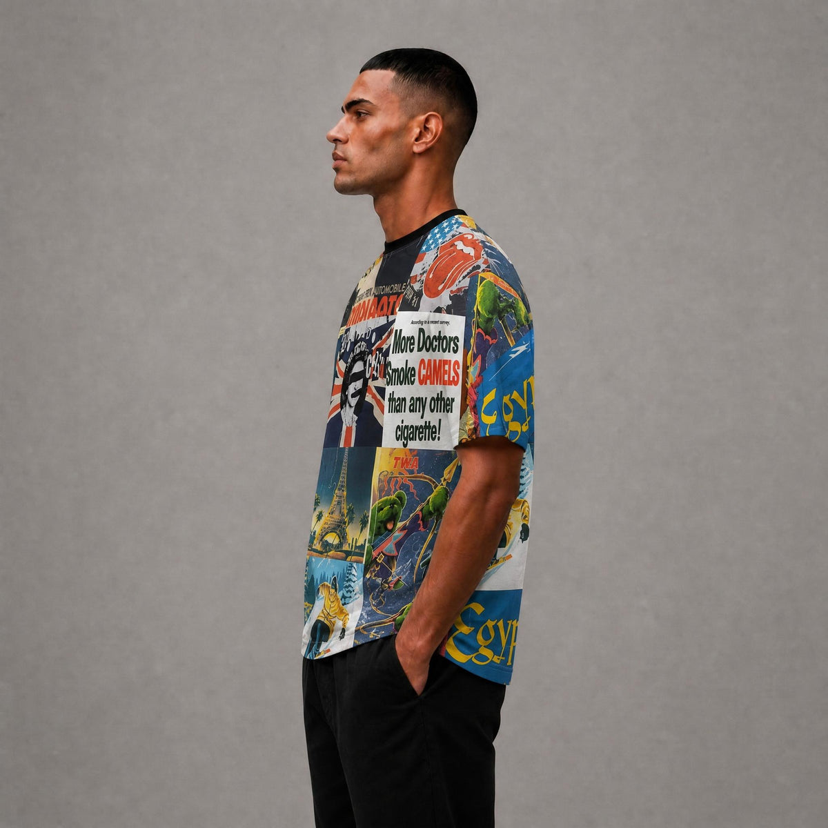 Nostalgic Cropped Fitted Tee - Multi Colorway