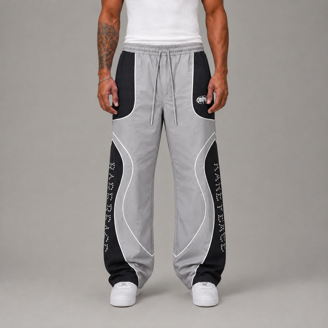 Nylon Jogger with Leather Details - Men&