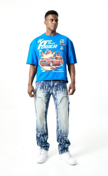 "Know Your Power" Cropped Tee - Royal Blue