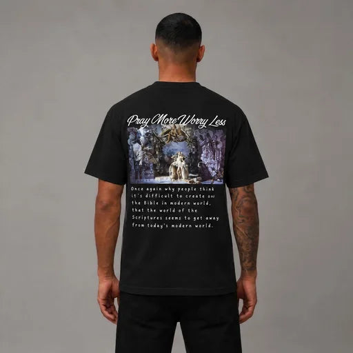 Pray More Worry Less OVZ Tee - Men's Graphic Streetwear T-Shirt
