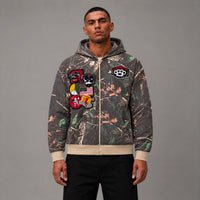 Patches Real Tree Camo Full Zip Hoodie - Men's Streetwear Hoodie