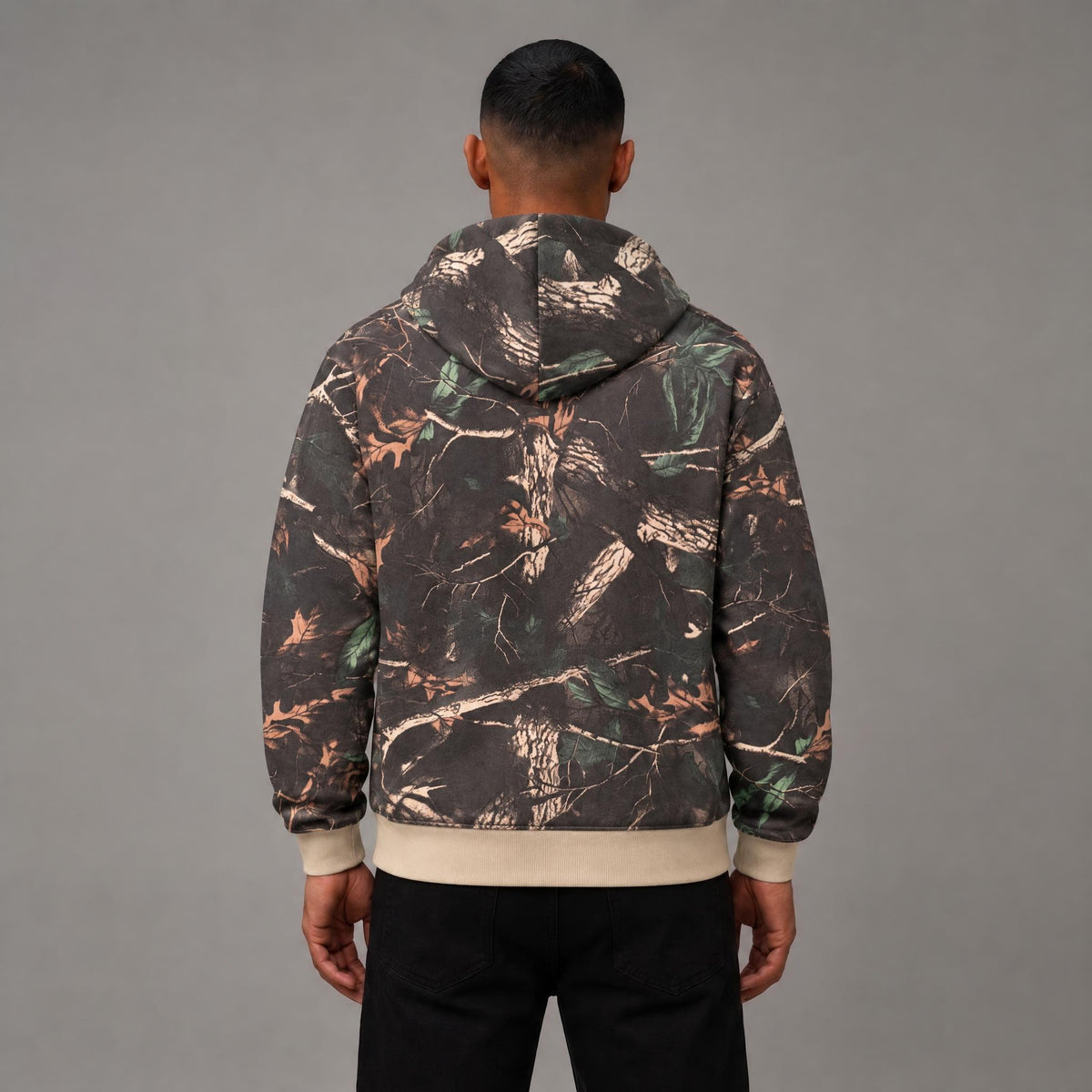 Patches Real Tree Camo Full Zip Hoodie - Men's Streetwear Hoodie