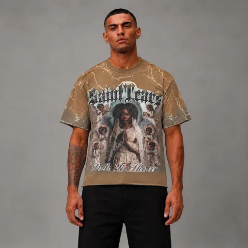 Path to Heaven French Terry Tee - Men's Graphic Streetwear T-Shirt