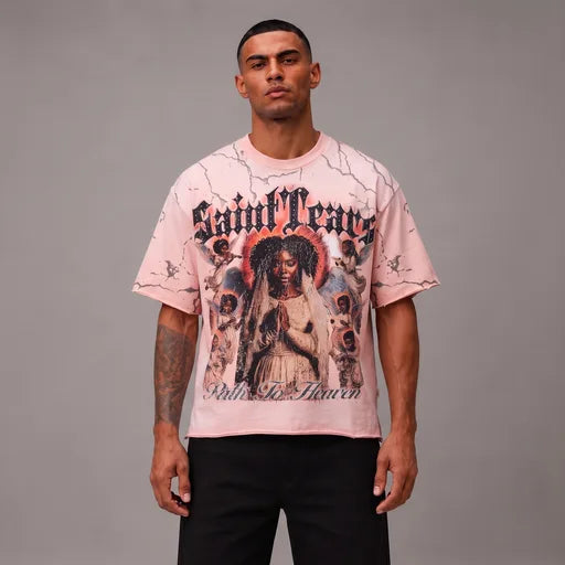 Path to Heaven French Terry Tee - Men's Graphic Streetwear T-Shirt