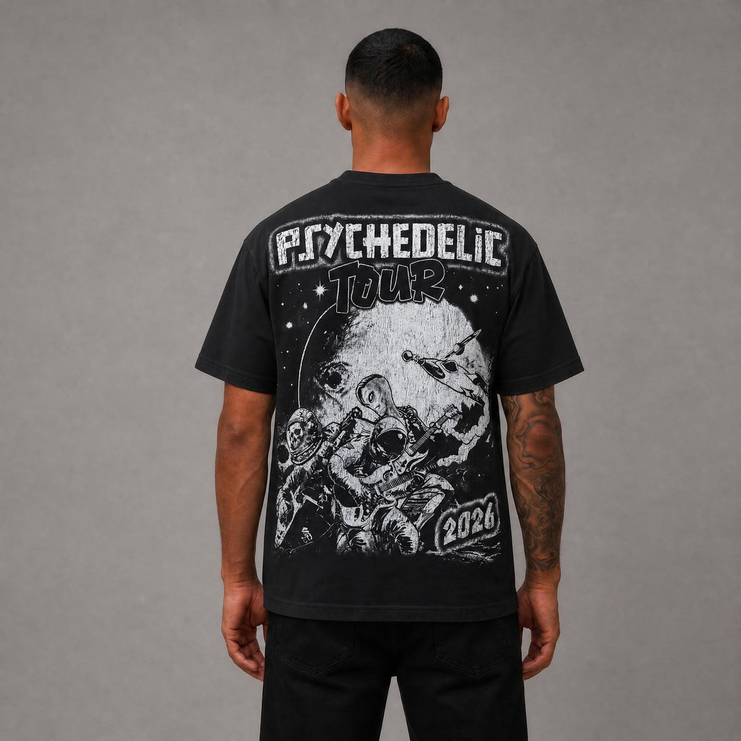 Psychedelic Graphic Tee - Black
